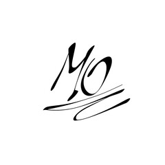 MO initial handwriting logo for identity