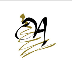 Fototapeta premium OA initial handwriting logo for identity