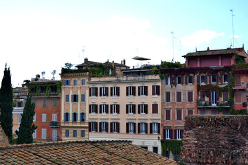 Fototapeta na wymiar old houses in the old downtown of Rome - Rome, Lazio, Italy