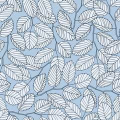 Seamless pattern with elm tree branches and leaves for surface design and other design projects