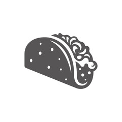 Tacos silhouette isolated on white background vector illustration - obrazy, fototapety, plakaty