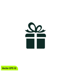 gift box icon vector simple design element