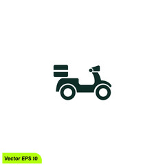 motorbike delivery icon simple design element