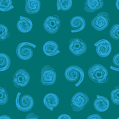 spiral vector seamless pattern. Simple swirling isolated elements