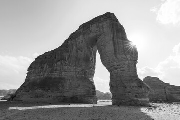 Fototapeta na wymiar Famous Elephant Rock in Al Ula, Saudi Arabia