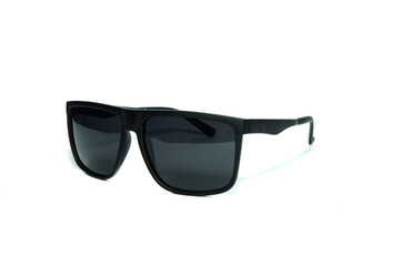 black sunglasses square on white background