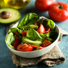Healthy avocado salad with tomatoes