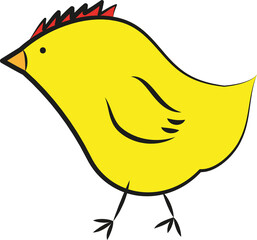 Frohe Ostern! Süßes kleines Osterküken in gelb, cartoon, vektor, isoliert