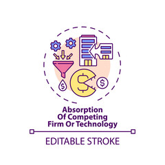Competing firm and technology absorption concept icon. Takeover idea thin line illustration. Private, public company acquisition. Vector isolated outline RGB color drawing. Editable stroke