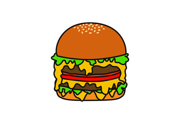 ハンバーガーのイラスト