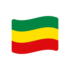 Rastafarian flag icon isolated on white background. Wavy Rasta flag symbol modern, simple, vector, icon for website design, mobile app, ui. Vector Illustration