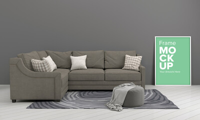 Realistic Frame Mockup of living room Interior