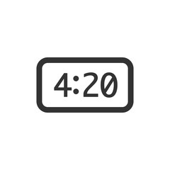 4:20 digital clock icon isolated on white background. Alarm symbol modern, simple, vector, icon for website design, mobile app, ui. Vector Illustration