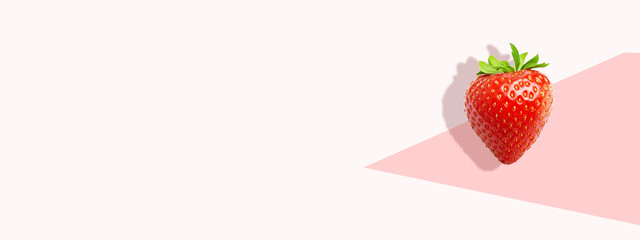 Fresh red strawberries overhead view