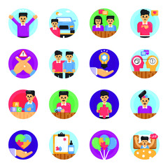 
Flat Round Icons of World’s Autism Day

