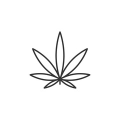 Cannabis leaf vector icon isolated on white background. Marijuana logo symbol modern, simple, vector, icon for website design, mobile app, ui. Vector Illustration
