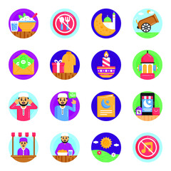 
Pack of Ramadan Flat Rounded Icons 

