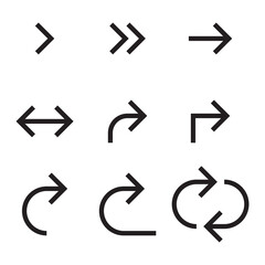 Arrows icon set for web sites and apps