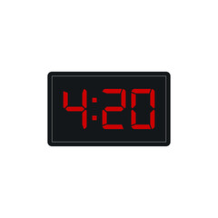4:20 digital clock icon isolated on white background. Alarm symbol modern, simple, vector, icon for website design, mobile app, ui. Vector Illustration