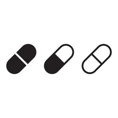 Pills Icon in trendy flat style. Tablet symbol for your web site design