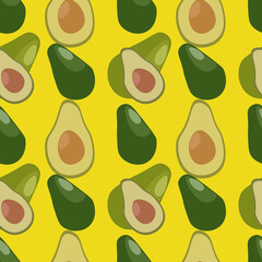 Avocados  ilustration vector seamless pattern.Great for wrapping paper,textile,fabric,and any prints.Eps10.