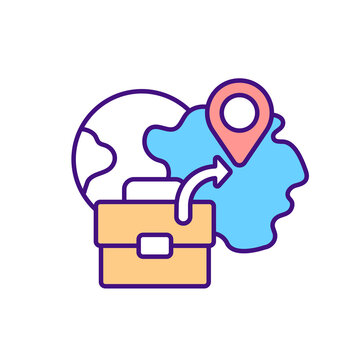 travel briefcase globe map location icon clip art preview