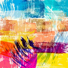 Gordijnen abstract colorful background pattern, with paint strokes and splashes, design template © Kirsten Hinte