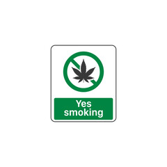 Smoking area icon isolated on white background. Legalize cannabis symbol modern, simple, vector, icon for website design, mobile app, ui. Vector Illustration