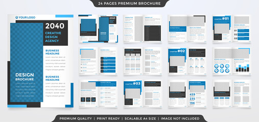 bifold brochure template with modern concept and minimalist layout use for business profile and product catalog	