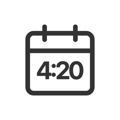 National cannabis day icon isolated on white background. Calendar symbol modern, simple, vector, icon for website design, mobile app, ui. Vector Illustration