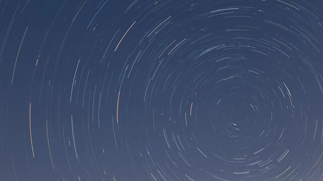 Rotating stars around the Polaris or the north star, time lapse video.
