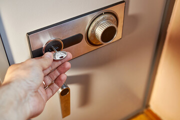 Security of finances and documents. Opening a coded safe.
