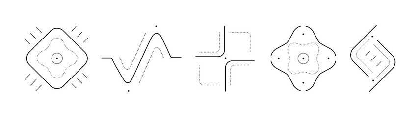 Set with medical technology futuristic icons. Simple vector illustration