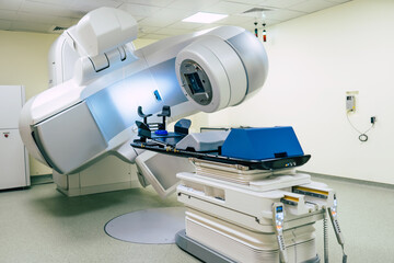 Photo of medical an advanced linear accelerator in the therapeutic oncology cancer therapy in the...