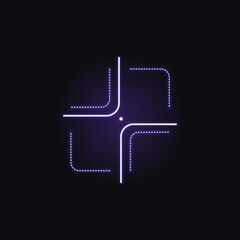 Medical technology futuristic icons. Plus and cross symbol. Simple color vector illustration