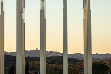 the King's pestle, on the Etoile mountain, seen from the Vasarely foundation in Aix-en-Provence