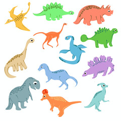 Set van kleurrijke dinosaurussen voor kinderen