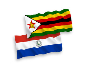 Flags of Paraguay and Zimbabwe on a white background