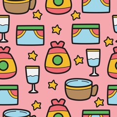 hand drawn cartoon birthday doodle design