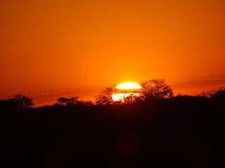 orange sunset in namibia