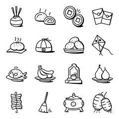 
Pack of Ching Ming Festival Doodle Icons 

