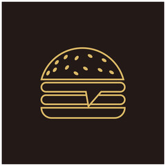 Burger icon vector. Hamburger or cheeseburger symbol.