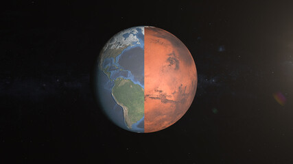 Comparison of the planets Mars and earth. Diameters of the planets Mars and Earth. Colonization of Mars. Mars is our future home.