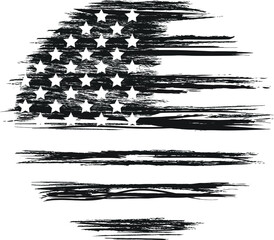 Vector Of The Distressed American Flag 