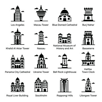 
Solid Icons of Historic Landmarks Pack

