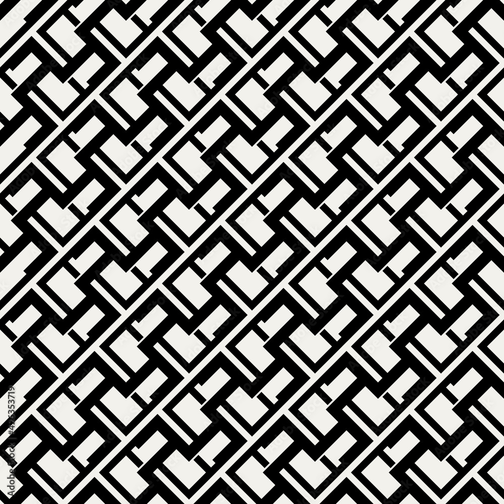Aufkleber abstract maze pattern. diagonal black lines create a labylinth. vector.