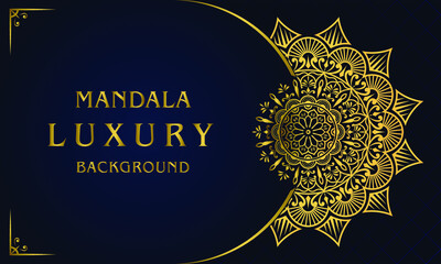 luxury ornamental mandala template design background in gold color