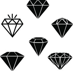 set of black vector diamonds