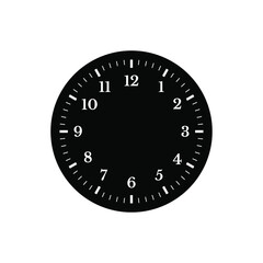 Analog Clock Without Needles Black Background Color Vector Illustration