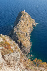 Ponza, Pontine Islands, Latina district, Latium, Lazio, Italy, Europe, National Park of Circeo, The flagship lighthouse of the Guardia